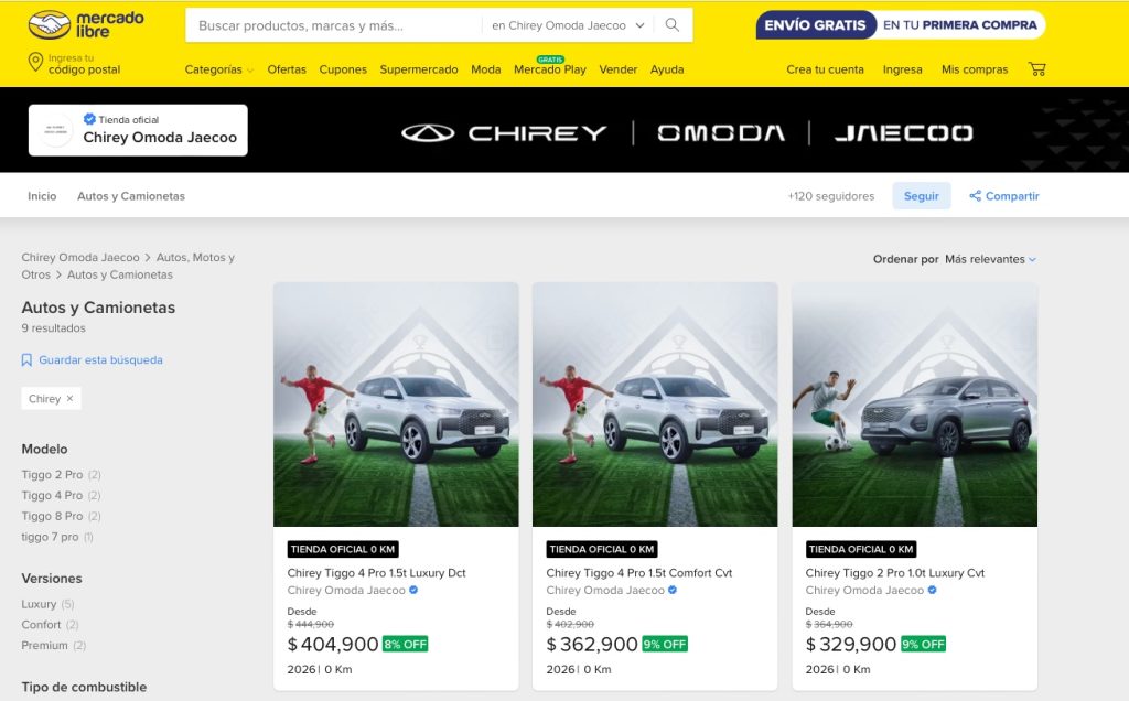 Chirey Motor México llega a Mercado Libre 2 Chirey OMODA JAECOO Mercado Libre 5